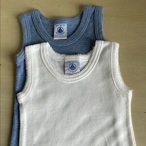 NWOT Petit Bateau Blue and White Bodysuits